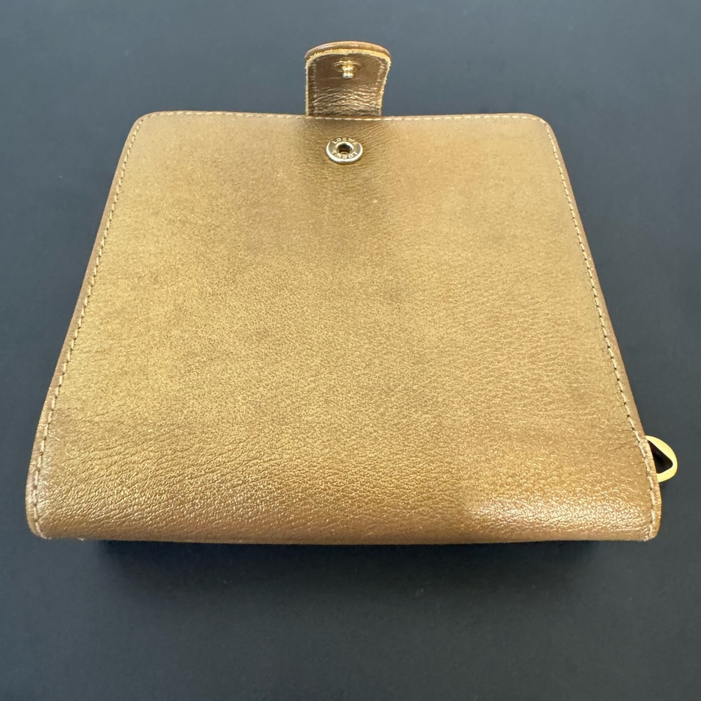 Loewe Gold Shimmer Leather Wallet AUTHENTIC EUC Card holder zipper closure - Picture 3 of 13